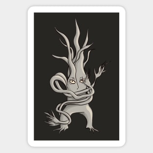 Spooky Tree Creature With Tangled Branches Magnet